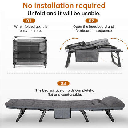 Adjustable Portable Folding Chair Space Saving with Side Pocket for Bedroom Office Outdoor Camping Compact eprolo