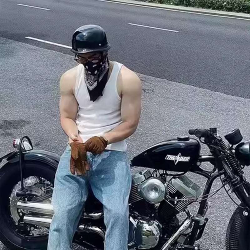 Half-Face Motorcycle Helmet for Cycling, with ECE and DOT Certifications. Made of ABS Material, Suitable for Men and Women. - Smart Savvy