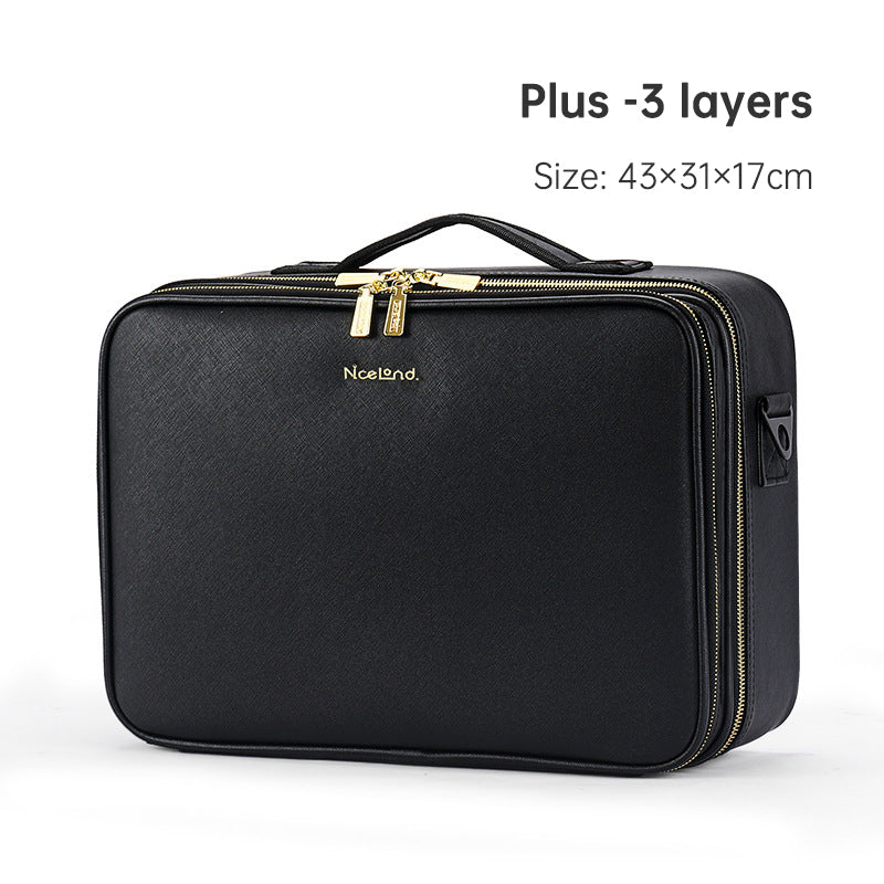PU portable zipper pouch leather makeup organizer waterproof zipper pouch with handle eprolo