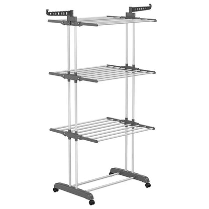 Folding Clothes Rack with Drying and Storage Functions for Bedroom, Ideal for Hanging Coats and Garments - Smart Savvy