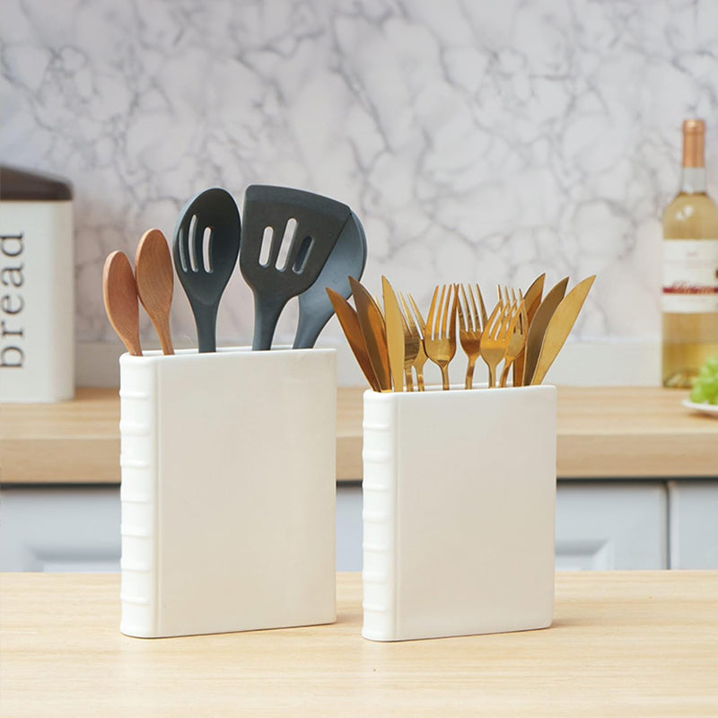 Book Vase - Ceramic, Cute & for Home Decor, with Flower & Shelf Options - Smart Savvy