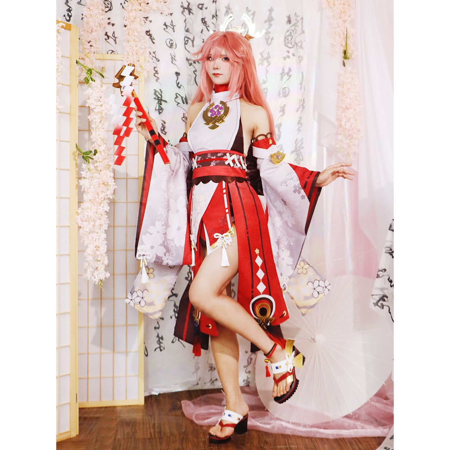 Genshin Impact Eight Gods Cosplay Costume Female Lightning General Eight Gods Anime COS server matching shoes - Smart Savvy