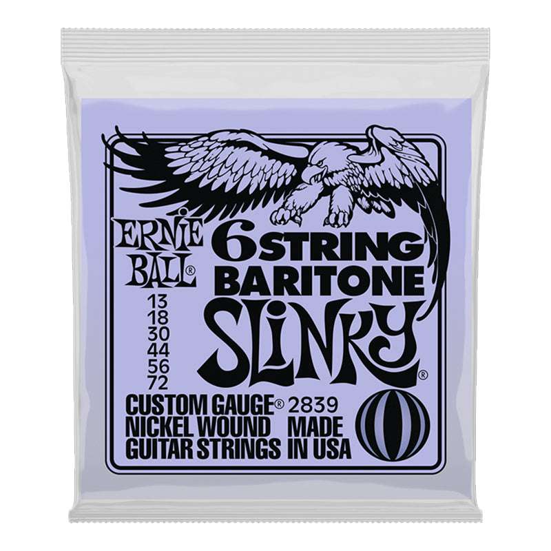 Ernie Ball 6-String Baritone Slinky Nickel Wound Electric Guitar Strings, 13-72 Gauge - Smart Savvy