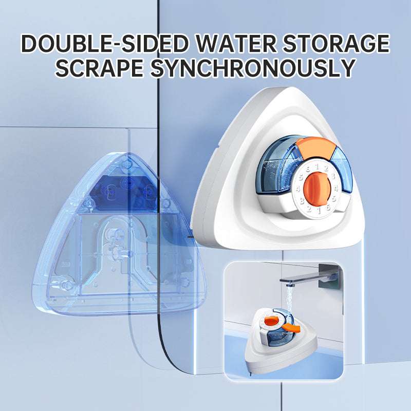 New magnetic glass cleaner with extended pole and double-sided water storage for high-rise home use. - Smart Savvy