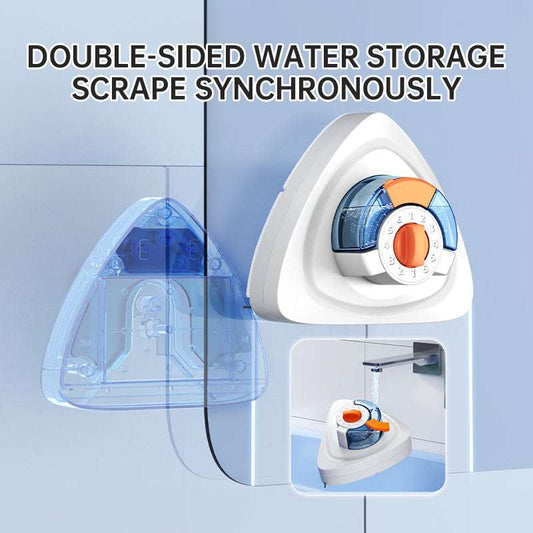New magnetic glass cleaner with extended pole and double-sided water storage for high-rise home use. - Smart Savvy