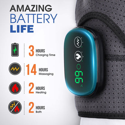 Massage Shoulder Support with Touchscreen Controller, Rechargeable Vibrating Heat Therapy Shoulder Massager Belt eprolo