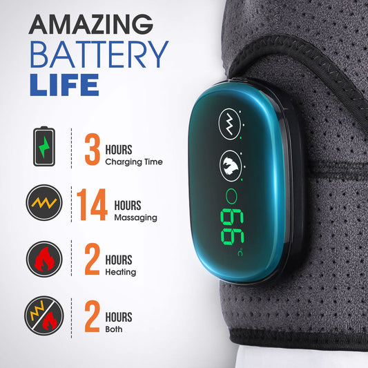Massage Shoulder Support with Touchscreen Controller, Rechargeable Vibrating Heat Therapy Shoulder Massager Belt eprolo