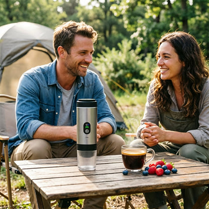 Portable Espresso Machine w/ Digital Display – 3-in-1 Capsule & Ground Coffee Maker for Travel, Camping & Office eprolo
