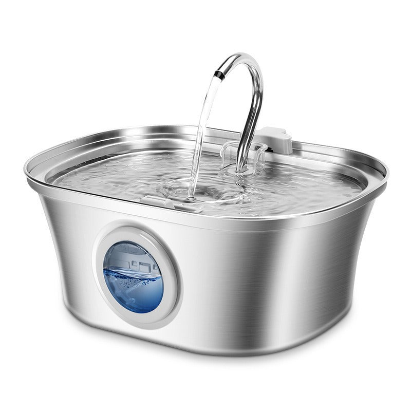 3.2L  Cat Water Fountain With Water Level Window,Stainless Steel Automatic Pet Water Fountain,Dog Water Dispenser Durable  USB eprolo