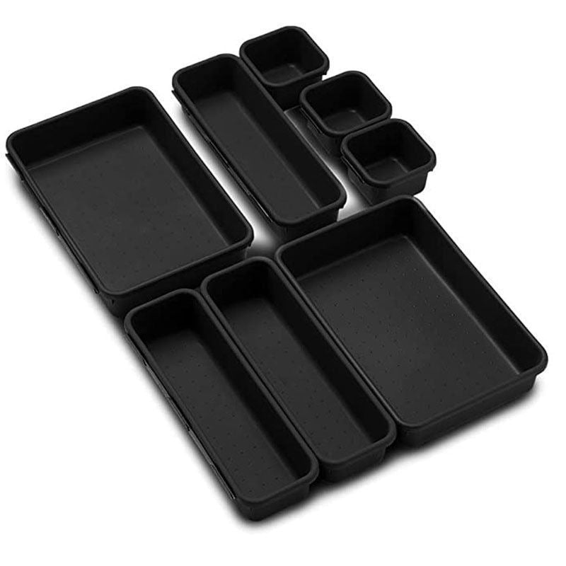 8pcs/set Adjustable Drawer Organizer Box Trays Make Up Cosmetics Sundries Divider Holder Kitchen Bathroom Closet Jewellery Box eprolo