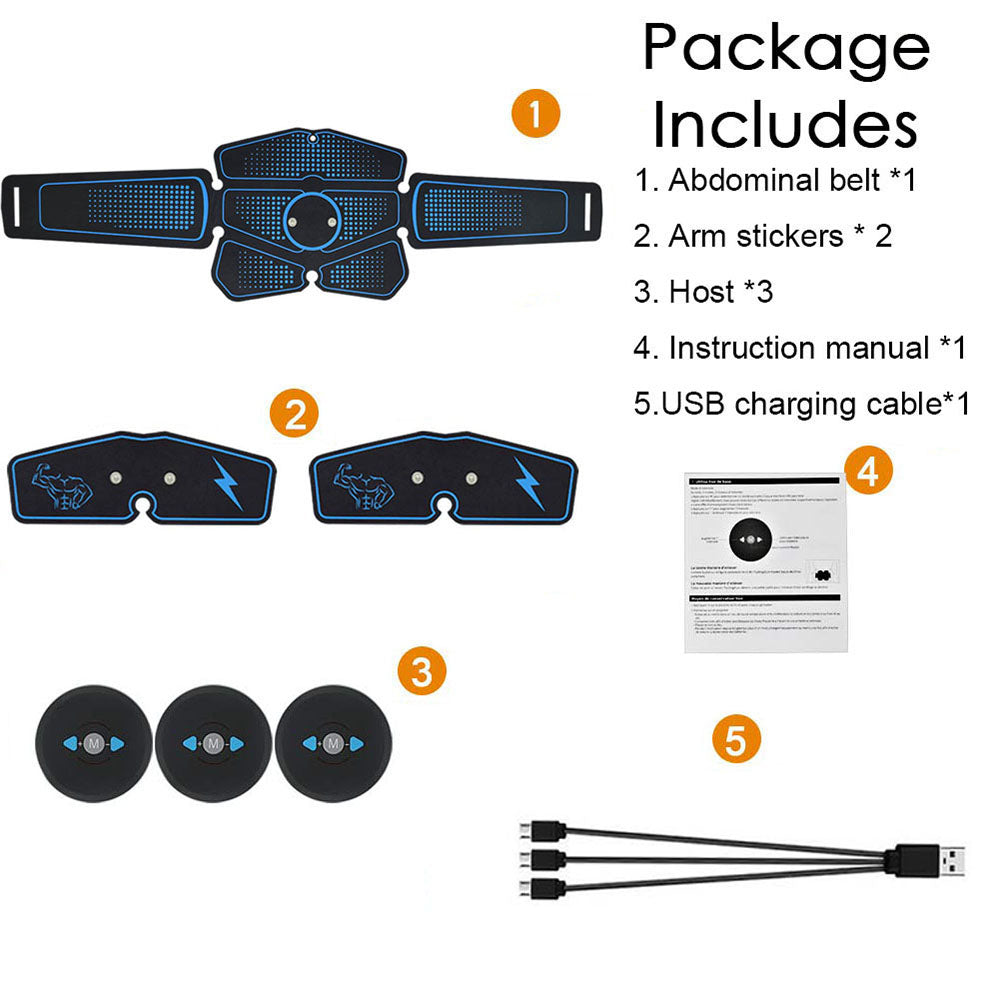 Abdominal Muscle Stimulator Trainer EMS Abs Fitness Equipment Training Gear Muscles Electrostimulator Toner Exercise At Home Gym eprolo