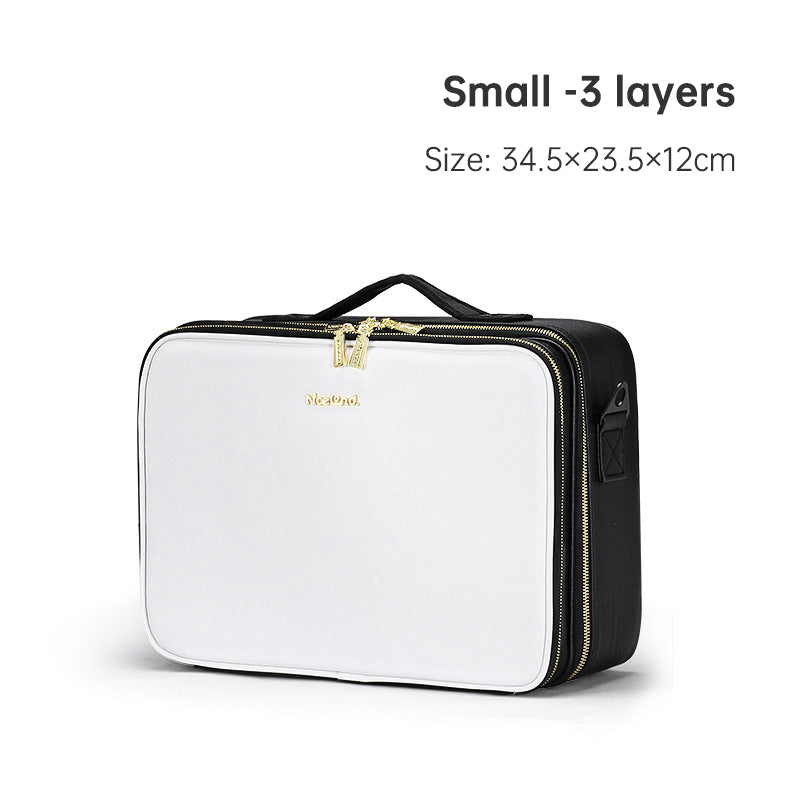 PU portable zipper pouch leather makeup organizer waterproof zipper pouch with handle eprolo