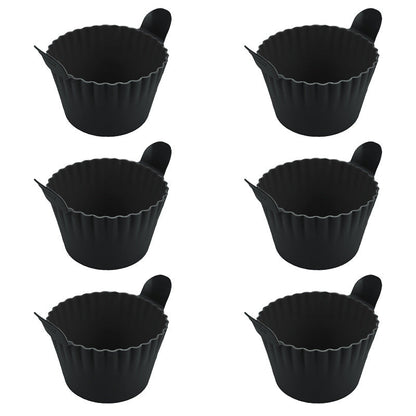 4-6 reusable silicone air fryer liners & baking cups – non-stick kitchen tools for eggs, cakes, meatballs. eprolo