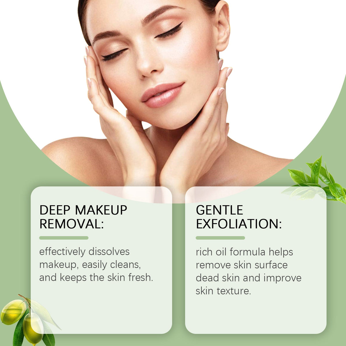Green Tea Makeup Remover Oil Gently Removes Makeup For Face, Eyes And Lips With Refreshing And Non-Tight Makeup Remover Oil eprolo
