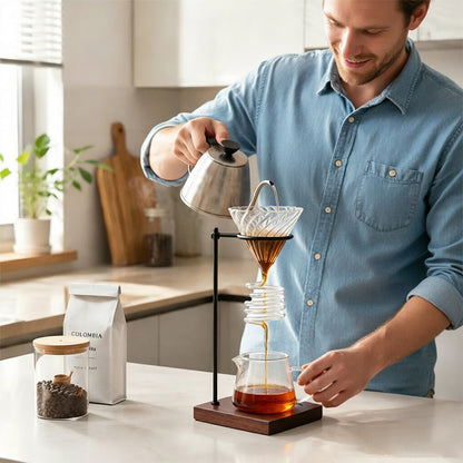 Spiral Cooling Pour-Over Coffee Filter Holder, Ins-Style Americano Dripper Stand with Spiral Chilling Design eprolo