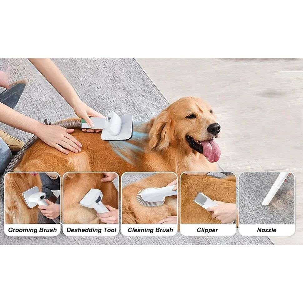 7 in 1 Pet Grooming Vacuum Kit Dog Grooming Clippers Pet Hair Remover with Power Large Suction & Low Noise Pet Hair Kits - Smart Savvy