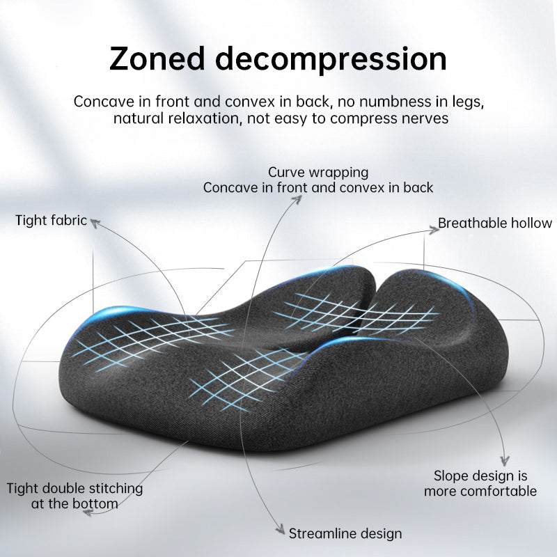 Memory Foam Coccyx Cushion. Alleviates tailbone/sciatica/back pain. Non - slip for office/car seats. - Smart Savvy