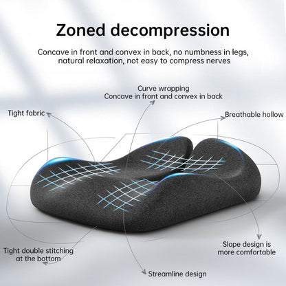 Memory Foam Coccyx Cushion. Alleviates tailbone/sciatica/back pain. Non - slip for office/car seats. - Smart Savvy