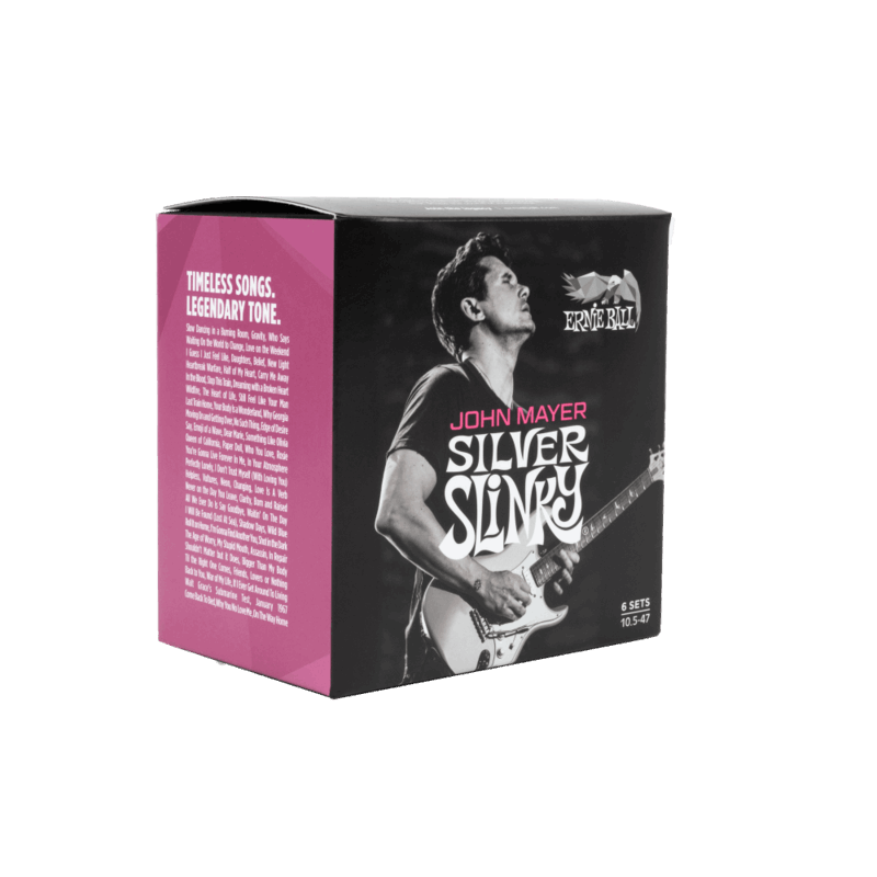 Ernie Ball John Mayer Silver Slinky Nickel Wound Electric Guitar Strings 3-Pack Tin - 10.5-47 Gauge - Smart Savvy