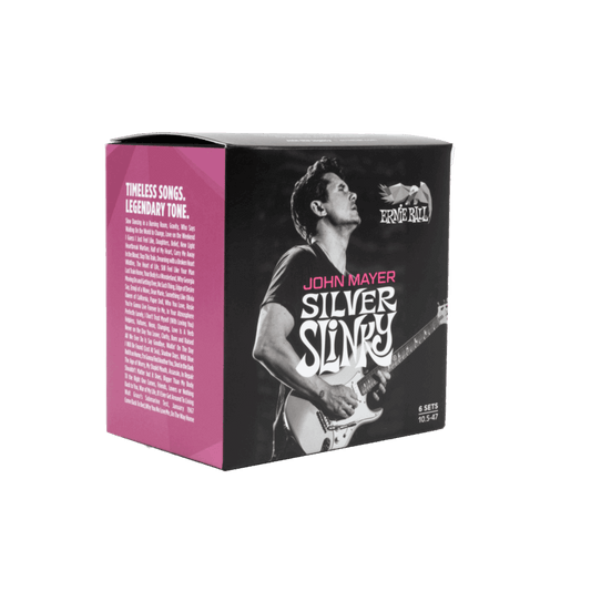 Ernie Ball John Mayer Silver Slinky Nickel Wound Electric Guitar Strings 3-Pack Tin - 10.5-47 Gauge - Smart Savvy