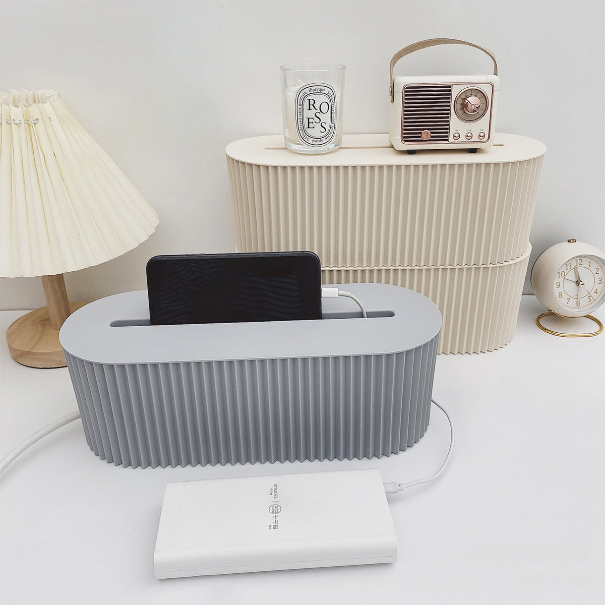 Desktop Outlet Cable Storage Box Power Plug Organizer eprolo