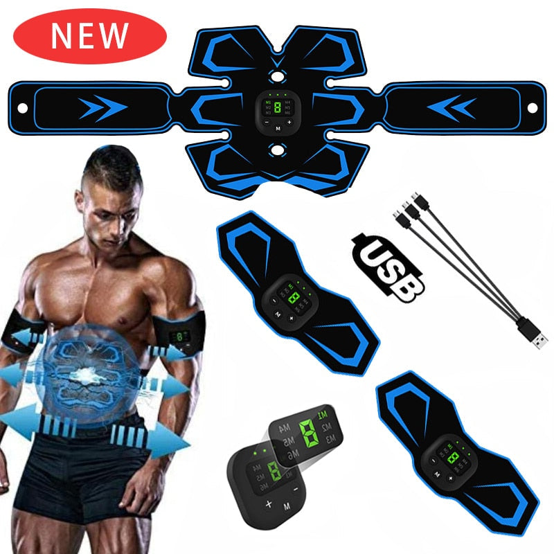 Electric Abdominal Muscle Stimulator EMS Trainer Belt Rechargeable Body Massage Muscle Training Stimulator Gear Fitness Massager eprolo