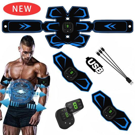 Electric Abdominal Muscle Stimulator EMS Trainer Belt Rechargeable Body Massage Muscle Training Stimulator Gear Fitness Massager eprolo
