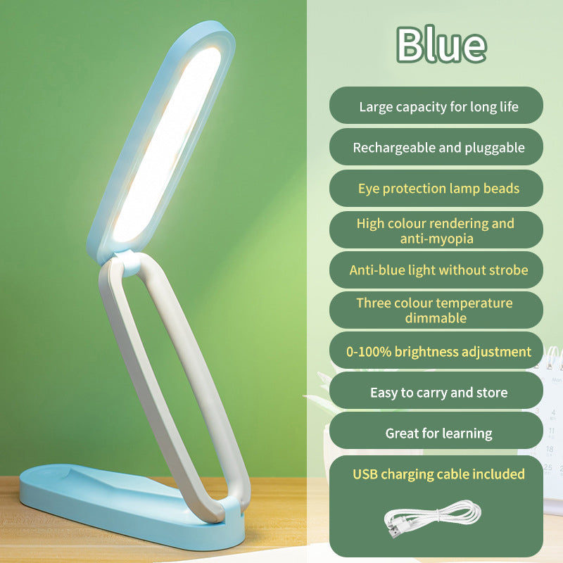 Folding USB Rechargeable Eye Protection Desk Lamp Led Study Touch Student Children Desk Reading Bedside Lamp eprolo