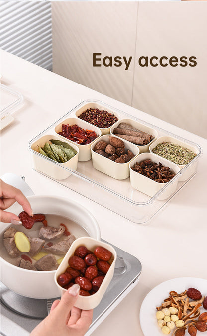 Design Sealed Snackle Storage Box With 9pcs Divider Plastic Divided Veggie Tray With Lid And Handle eprolo