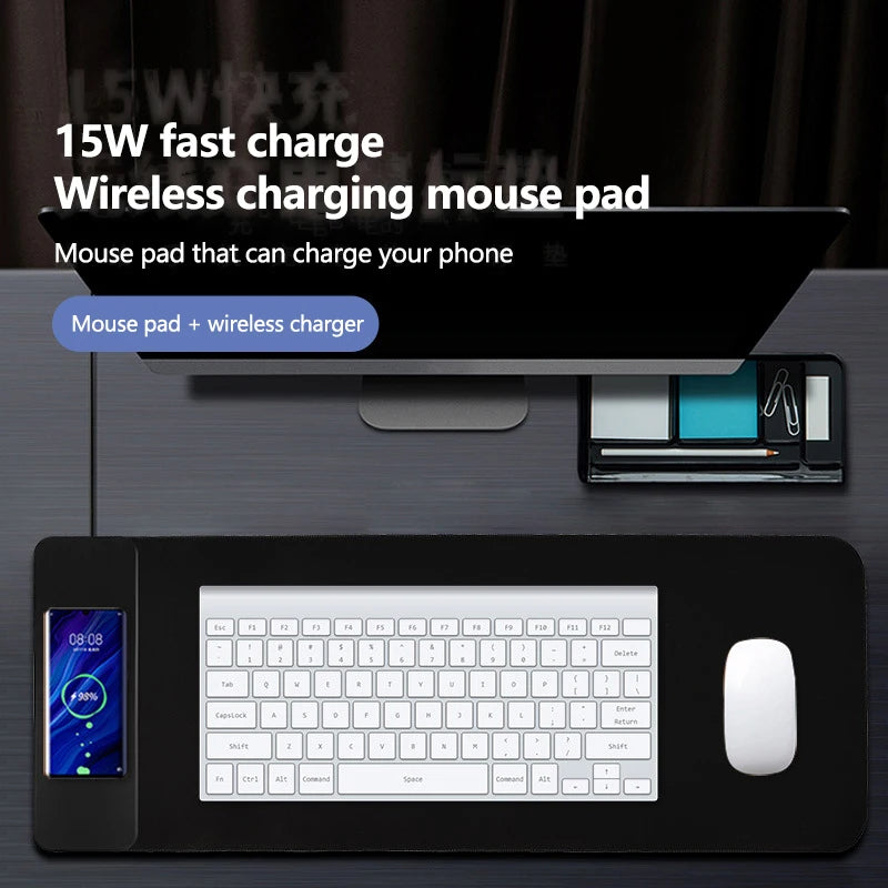 15W wireless charging mouse pad extra large fast charging computer gaming keyboard pad wireless charging rubber mouse pad eprolo