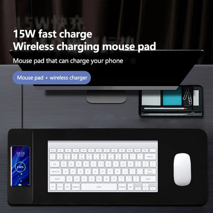 15W wireless charging mouse pad extra large fast charging computer gaming keyboard pad wireless charging rubber mouse pad eprolo