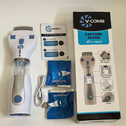 USB Rechargeable Pet Lice Remover for Dogs and Cats - Flea Comb for Hair Cleaning, Portable Lice Catcher - Smart Savvy