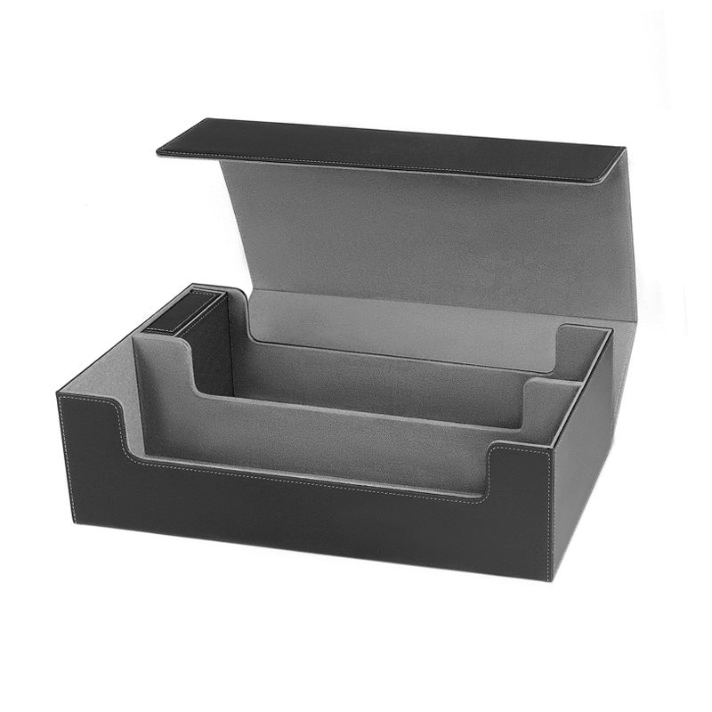 PU Leather Trading Cards Storage Box, holds 600+ cards, for Magic Game Cards, with magnetic closure and for commander decks - Smart Savvy