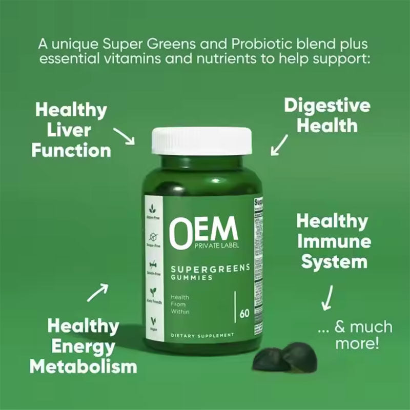 Vegetarian chlorophyll gummies super green vitamin gummies - Smart Savvy