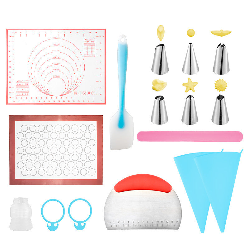 Baking Set Macaron Silicone Pad Kneading Pad Silicone Scraper Set Baking Tools Cake Decorating Set eprolo