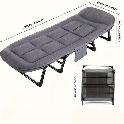 Adjustable Portable Folding Chair Space Saving with Side Pocket for Bedroom Office Outdoor Camping Compact eprolo