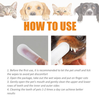 Dog Cat Tooth Cleaning Finger Set, Pet Breath Fresh Remove Tartar Stones Teeth Clean Finger Set eprolo