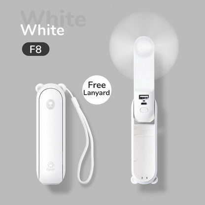 Portable Fan Mini Handheld Fan USB  Recharge Hand Held Small Pocket Fan with Power Bank Flashlight Feature eprolo