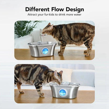 3.2L  Cat Water Fountain With Water Level Window,Stainless Steel Automatic Pet Water Fountain,Dog Water Dispenser Durable  USB eprolo