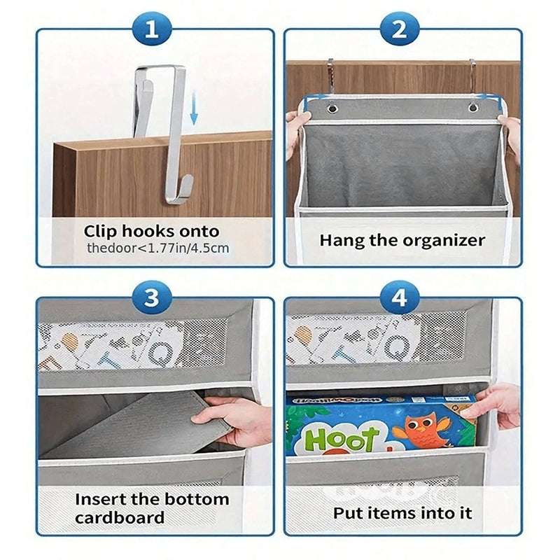 5 - Shelf Hanging Storage: Anti - Tilt, 5 large pockets. Good for bedroom, bathroom, living room (behind - door use). - Smart Savvy