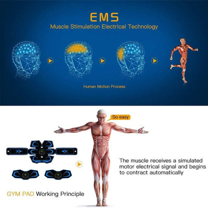 Electric Abdominal Muscle Stimulator EMS Trainer Belt Rechargeable Body Massage Muscle Training Stimulator Gear Fitness Massager eprolo