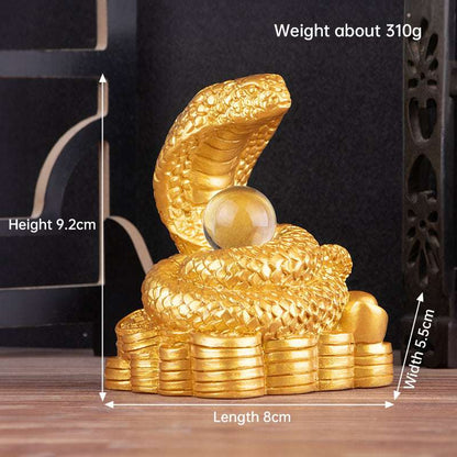 2025 Snake Year Resin Snake Decoration, Chinese Style Desktop Lucky Ornament - Smart Savvy