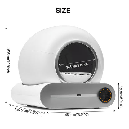 Automatic cleaning, eliminates odors, supports WiFi application control, intelligent automatic cat litter box with padding eprolo