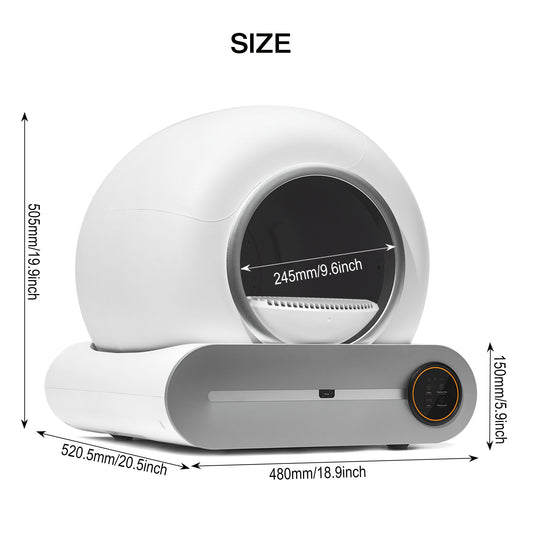 Automatic cleaning, eliminates odors, supports WiFi application control, intelligent automatic cat litter box with padding eprolo