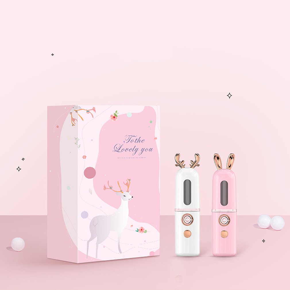 Nano Hydrating Instrument Spraying Machine Negative Ion Nano Steaming Face Moisturizing Cute Fawn Bunny eprolo