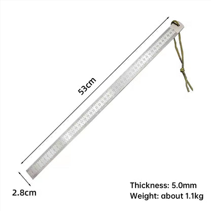20 - Inch Dual - Scale Stainless Steel Ruler, thickened quenched steel, with random lanyard, great for drawing & measuring - Smart Savvy