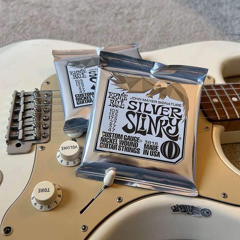 Ernie Ball John Mayer Silver Slinky Nickel Wound Electric Guitar Strings 3-Pack Tin - 10.5-47 Gauge - Smart Savvy