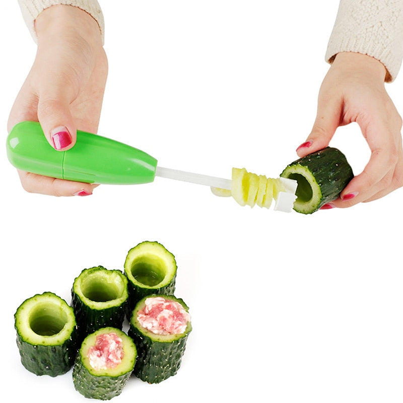 4pcs/set Kitchen Gadget Accessory Vege Drill Digging Corer Cooking Tool Vegetable Spiral Cutter Spiralizer Creative Kitchen Item eprolo