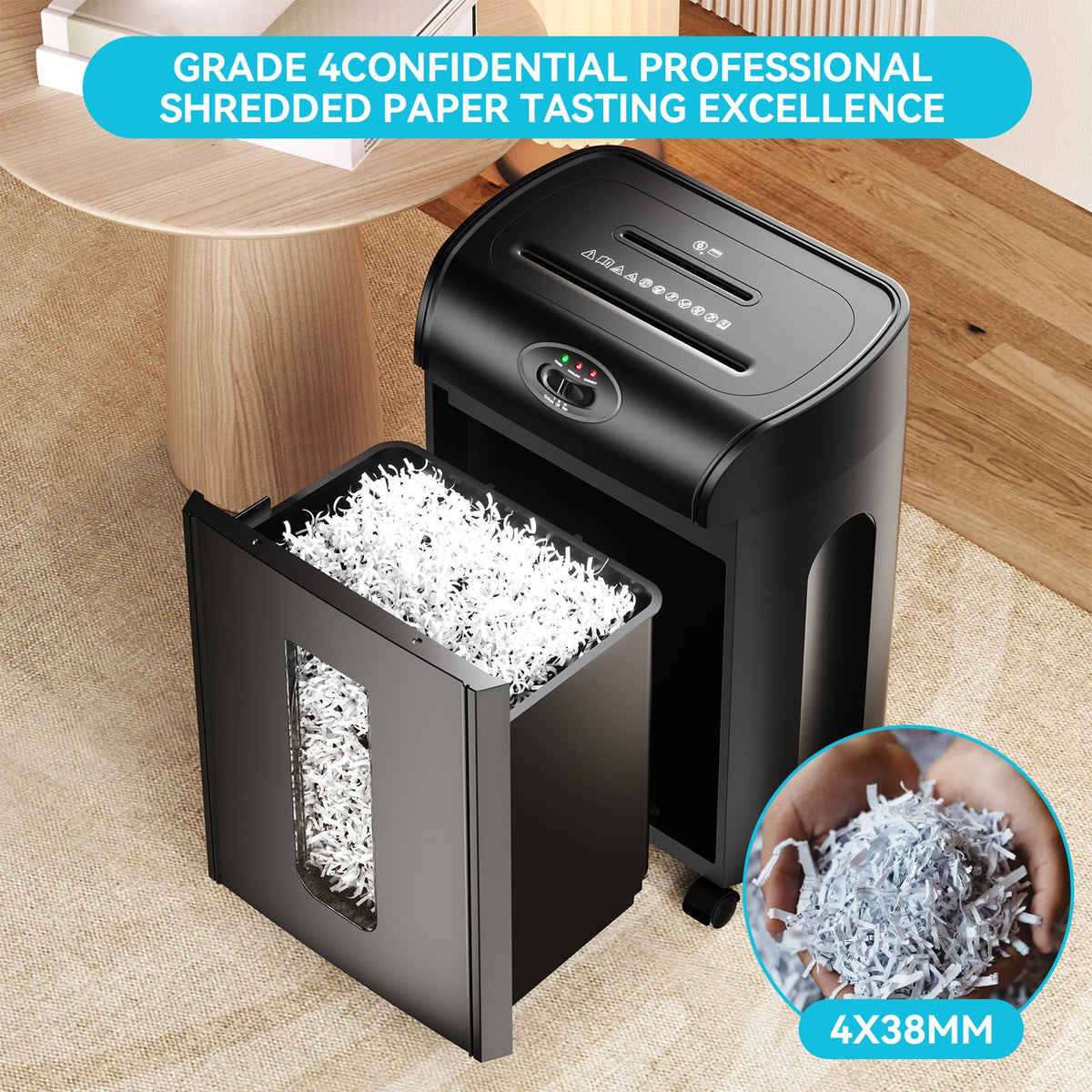 Paper Shredder Cross Cut 15 Sheets Heavy Duty Low Noise Large Capacity Paper Cutter eprolo