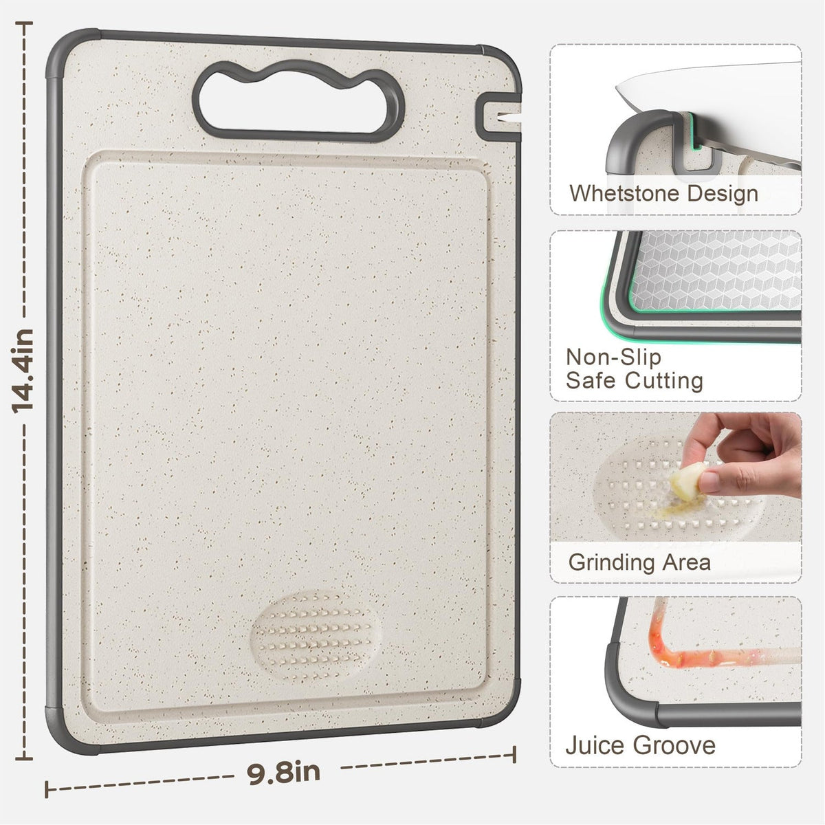 Stainless steel cutting board, mold proof and antibacterial plastic double-sided cutting board eprolo